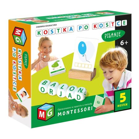 Kostka po kostce. Pisanie. 5 kostek - zabawka edukacyjna Montessori 