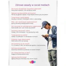 Emocjolandia. Plakat. Zdrowe zasady w social mediach 